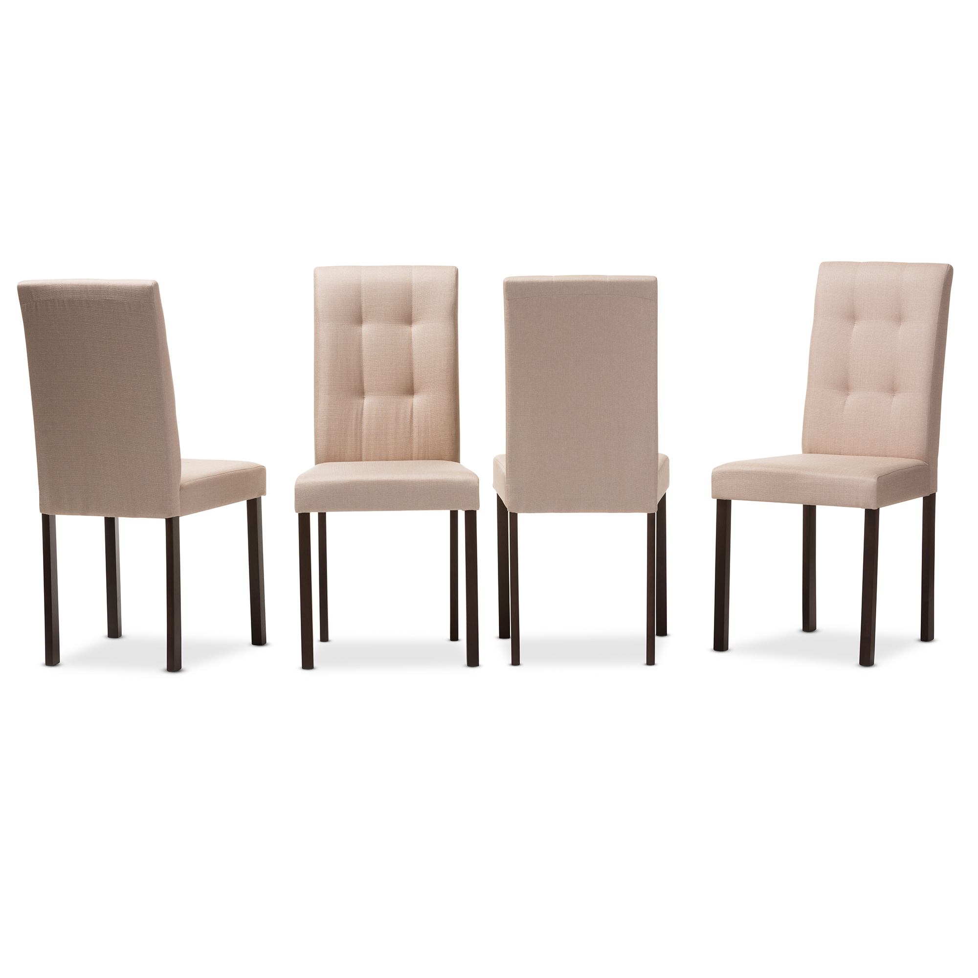 Baxton Studio Andrew Modern and Contemporary Beige Fabric Upholstered Grid-tufting Dining Chair